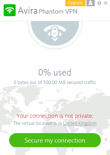 avira phantom vpn connect