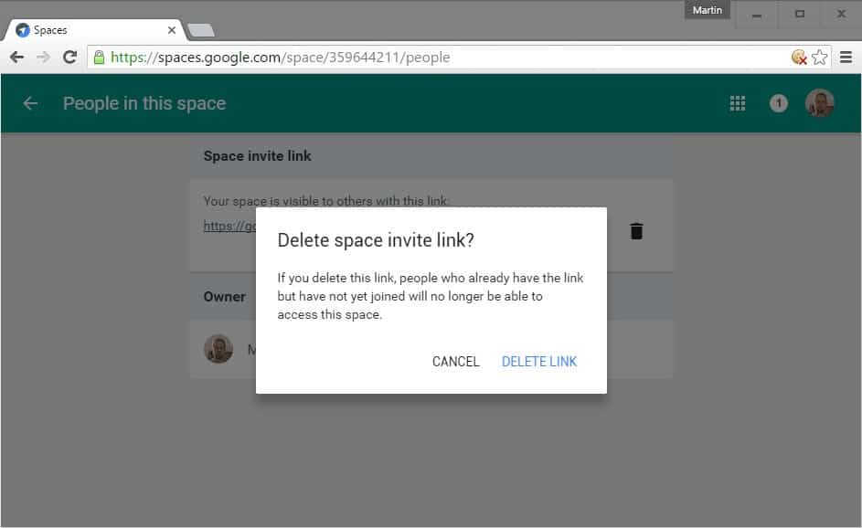 delete spaces link