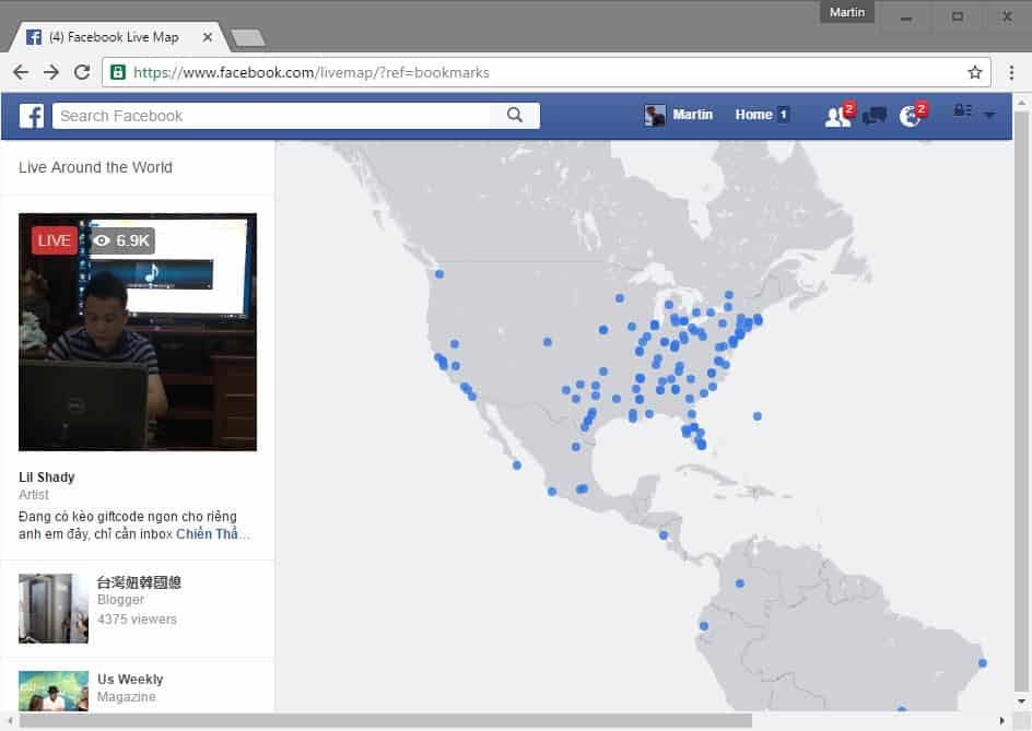 facebook live map
