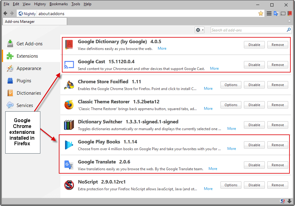 How to install Google Chrome extensions in Firefox browser 