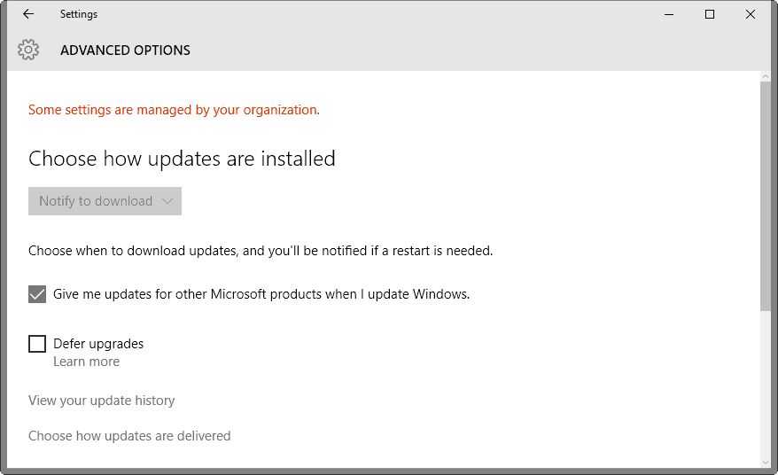 windows 10 defer upgrades