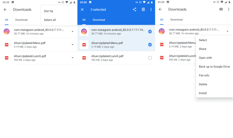 chrome downloads folder android