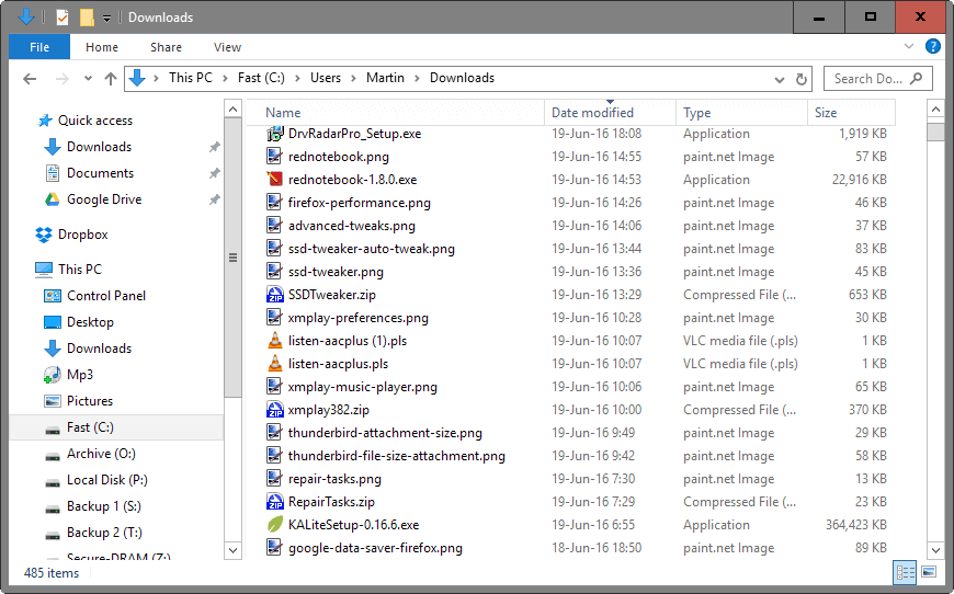 defaullt downloads folder windows