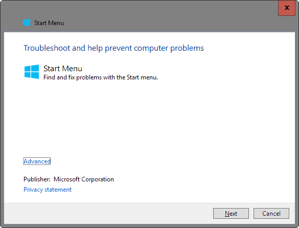 Исправить проблемы с меню запуска в Windows 10
