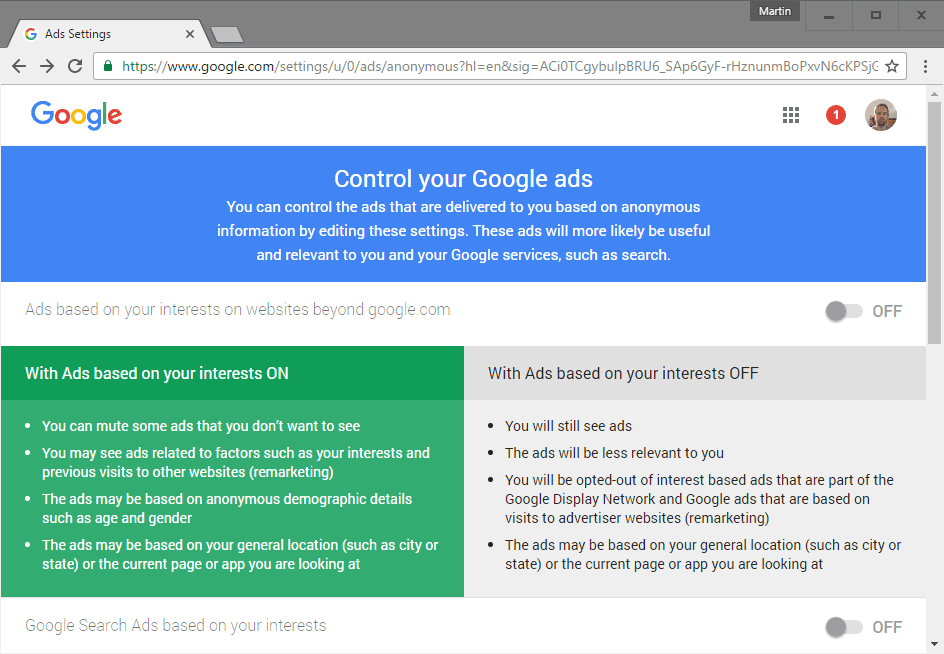 google control ads