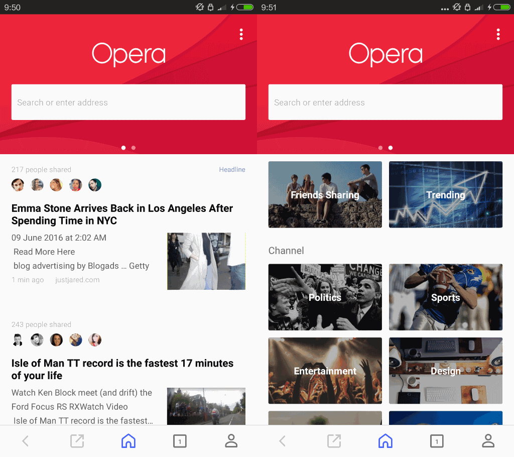 opera browser news search