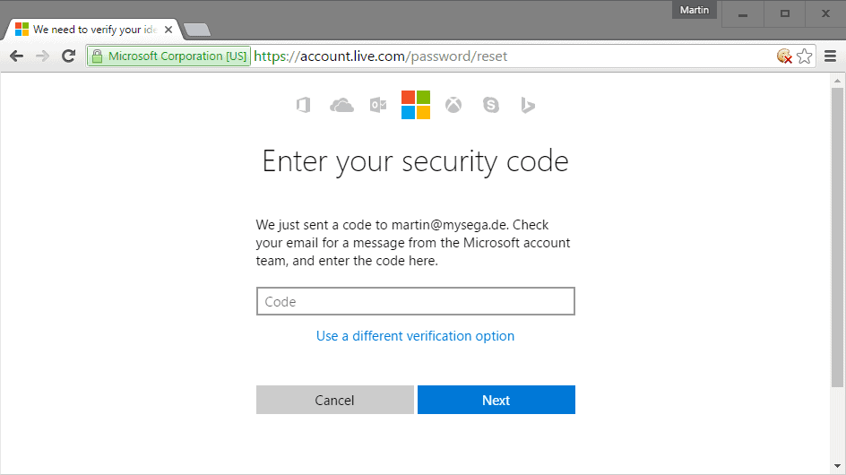 enter security code