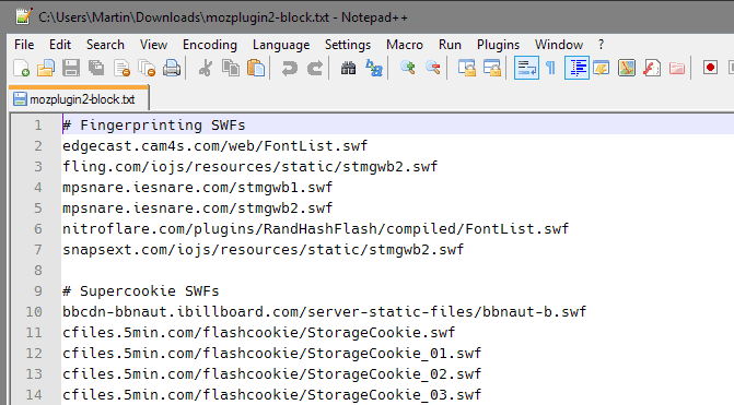 Firefox 48: blocklist against plugin fingerprinting