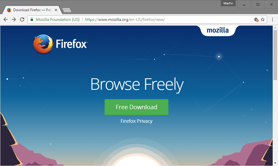 download firefox window