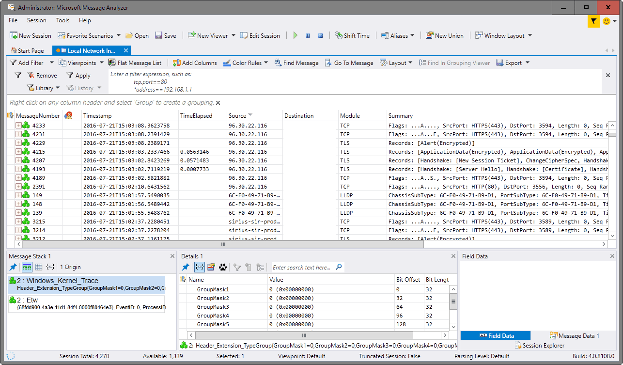 microsoft message analyzer