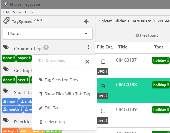 tagspaces import tags file