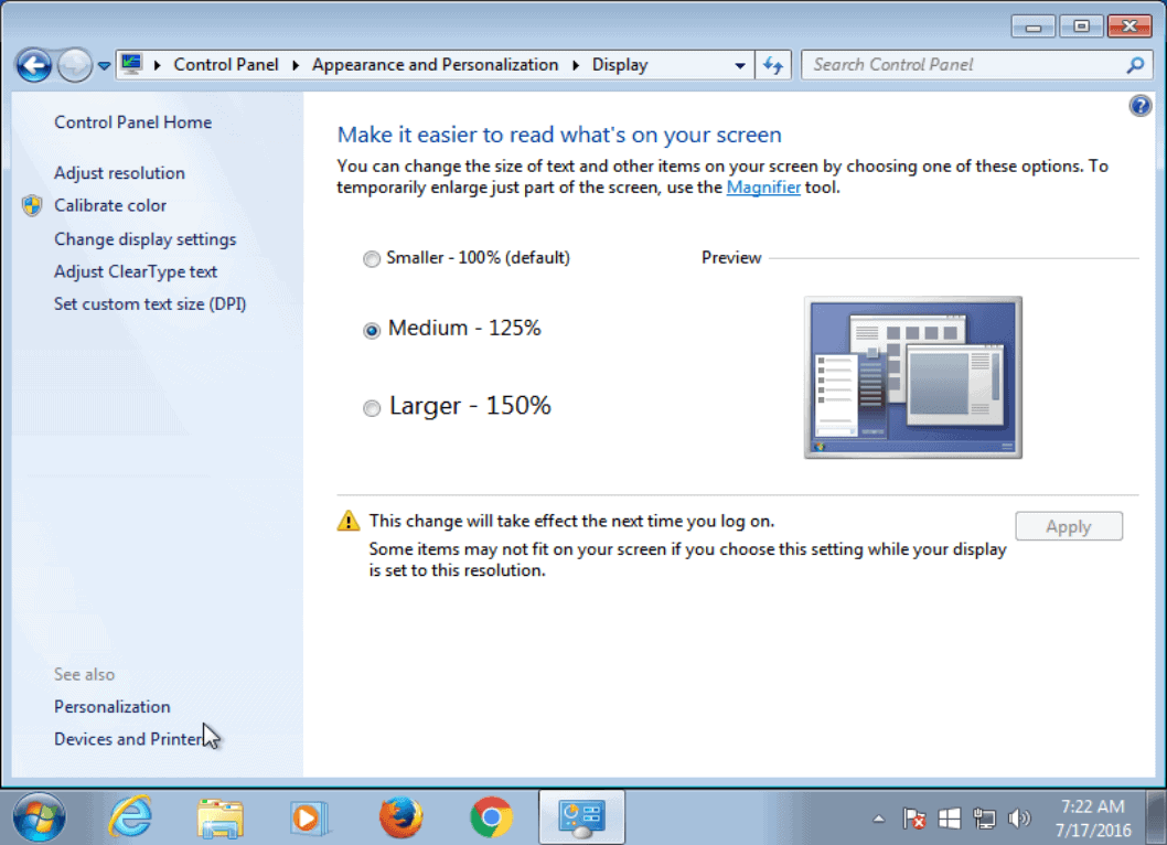 Setting up Windows for low vision on a PC: Screen resolution vs DPI