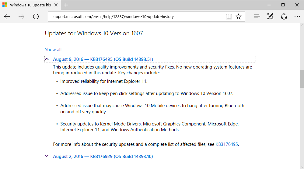 cumulative windows patches