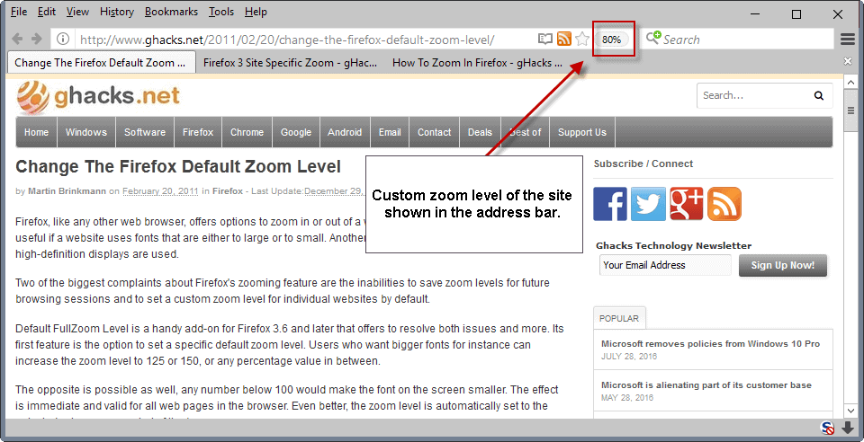 custom zoom level firefox