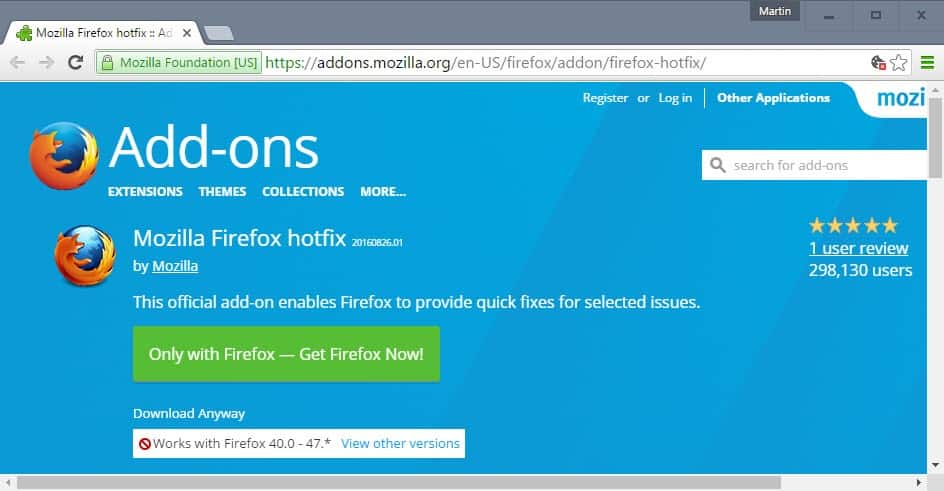 исправление Firefox WebSense