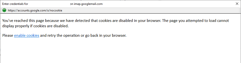 gmail cookies thunderbird