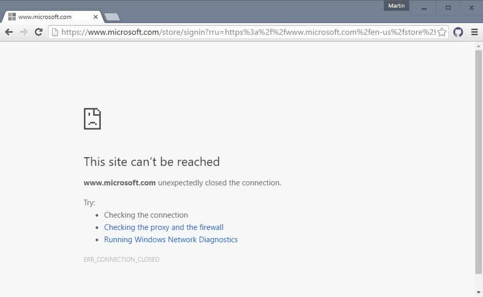 Fixing Microsoft Site Cant Be Reached Error In Chrome - access roblox logincom