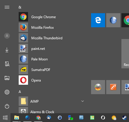 windows 10 favorites start menu