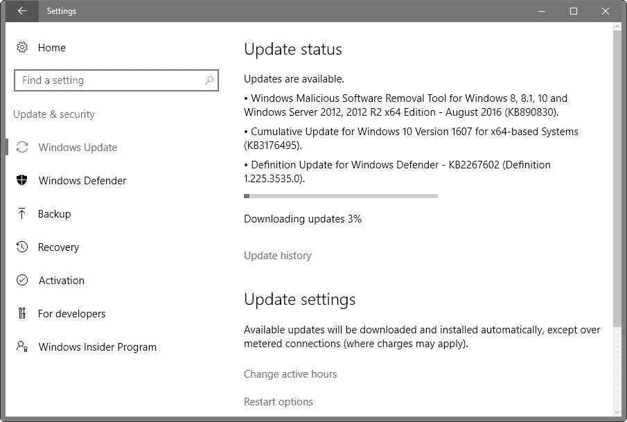 windows update-security bulletins august 2016