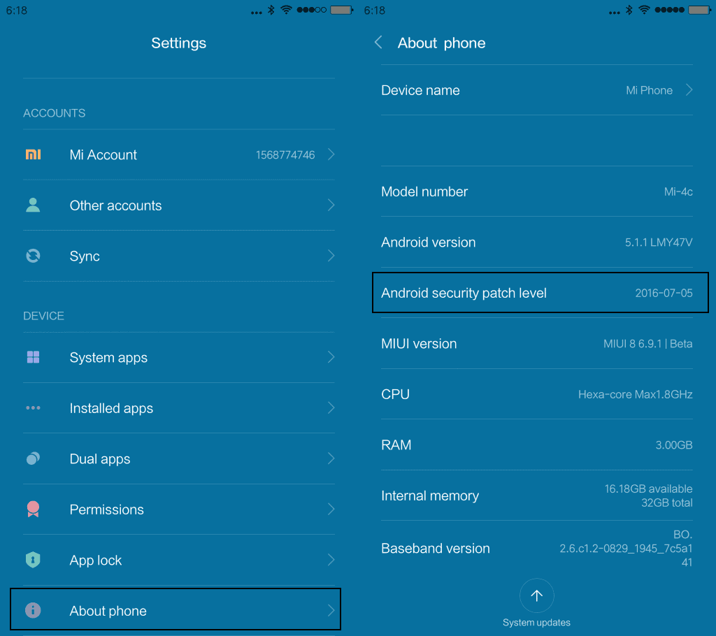 android security patch level