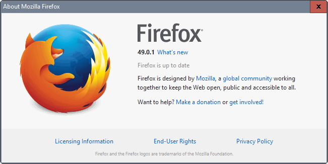 Firefox 49.0.1 released