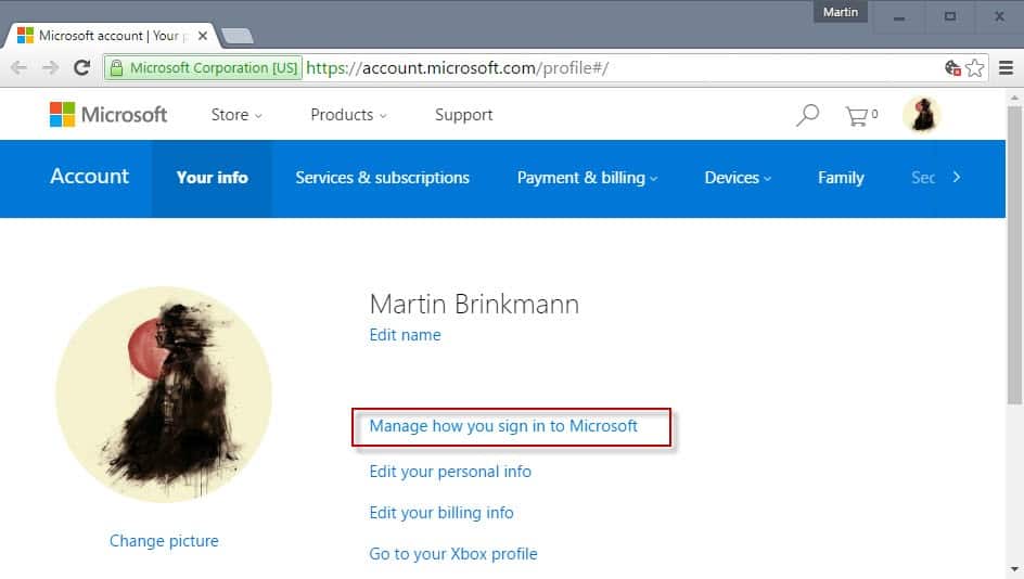 how to change account picture microsoft windows