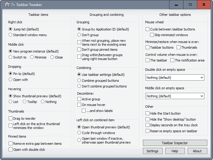 tweak windows 10 taskbar