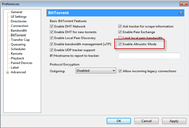 This is uTorrent's new Altruistic Mode
