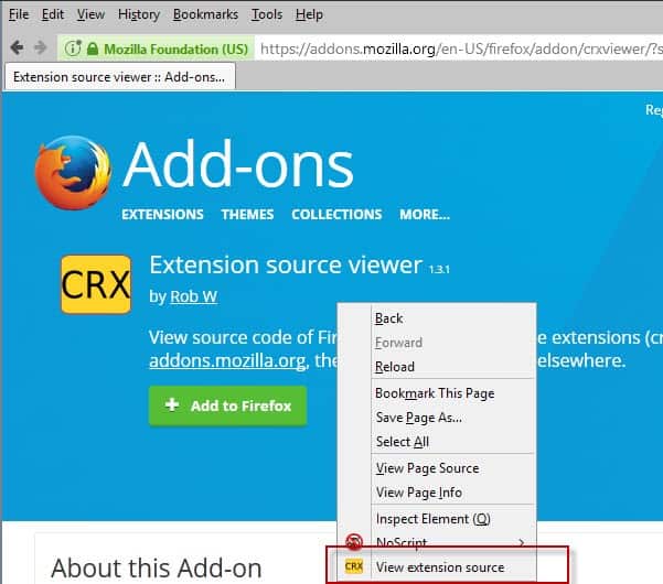 Extension Source Viewer for Firefox - gHacks Tech News