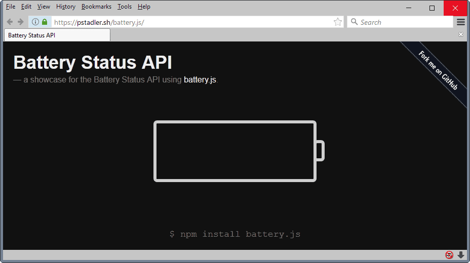 firefox battery status api