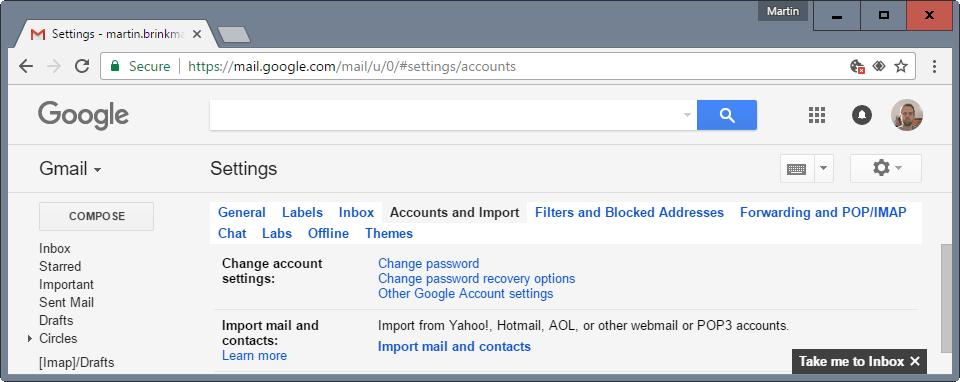 yahoo import gmail