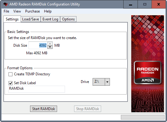 amd radeon ramdisk 64gb download