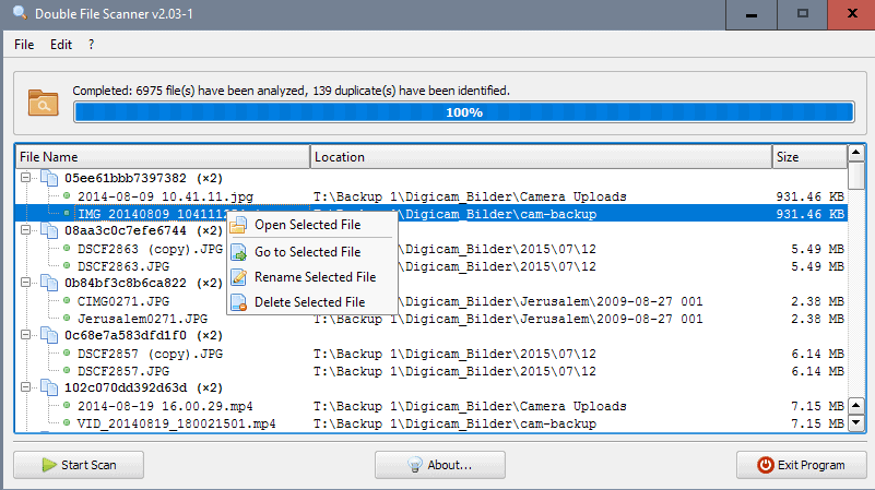 duplicate files