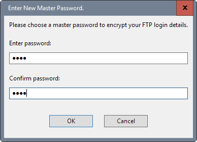 filezilla master password