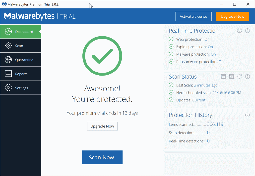 malwarebytes premium interface