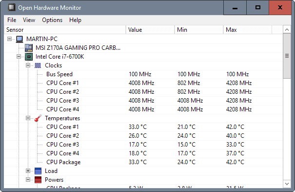 open hardware monitor 0.8