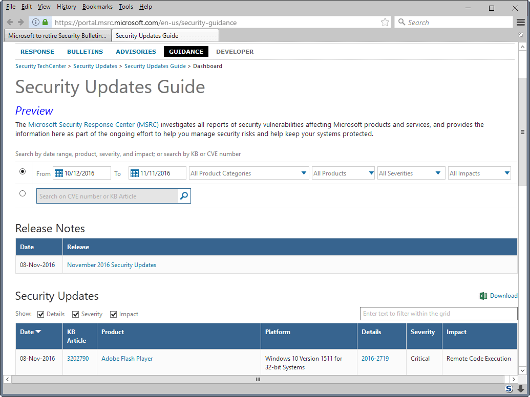 security updates guide