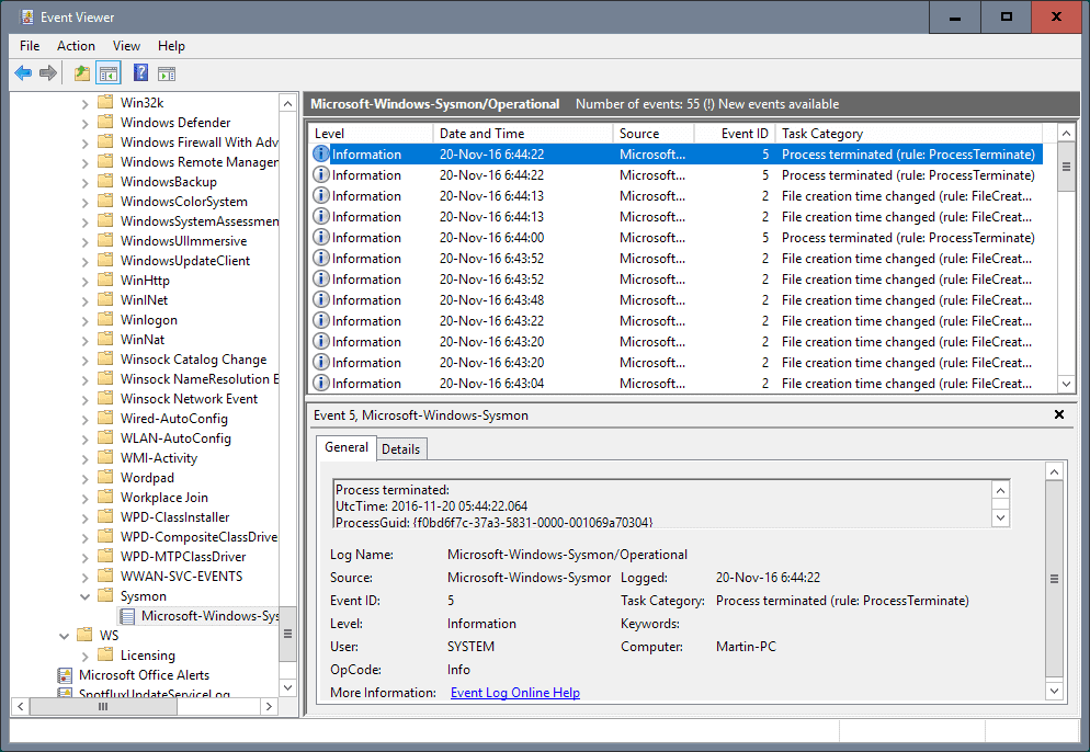 sysmon event viewer