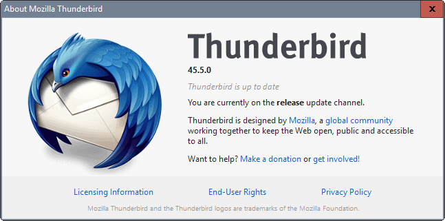thunderbird 45.5