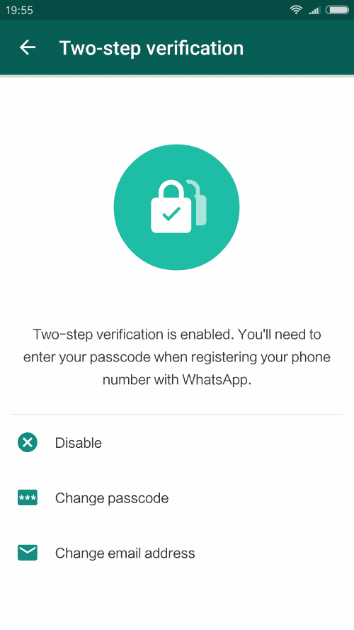 whatsapp two-step