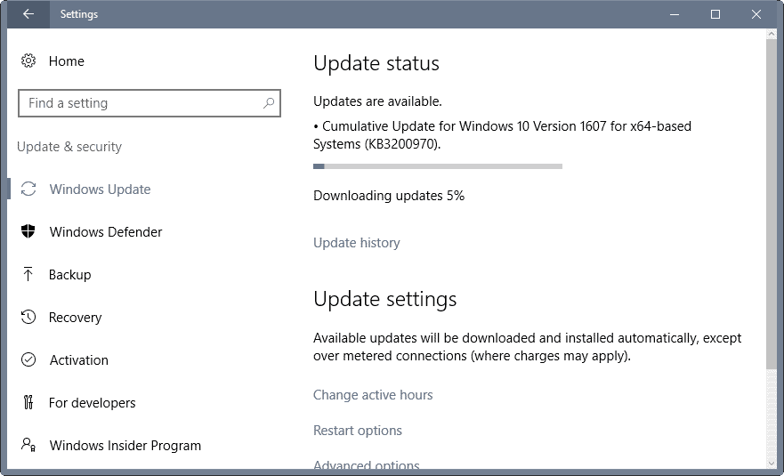 windows updates november 2016