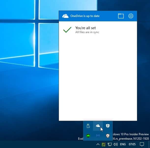 The new OneDrive Flyout Notification