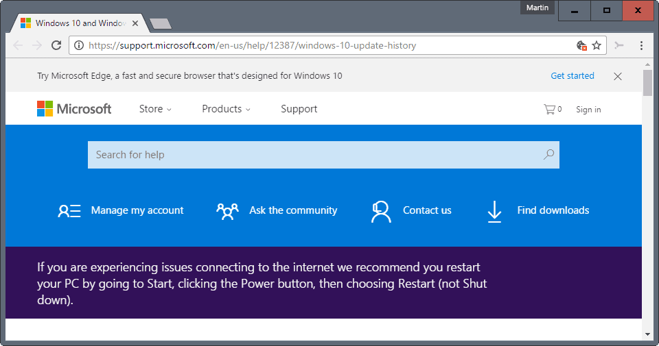 windows connectivity issue