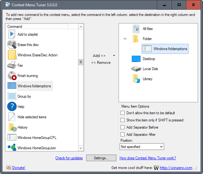 context menu tuner