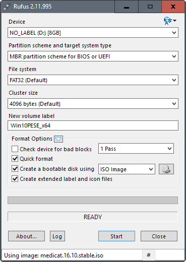 rufus usb tool elementary