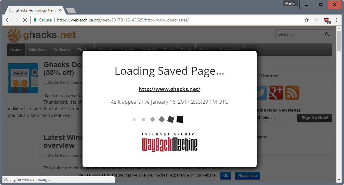 saving page