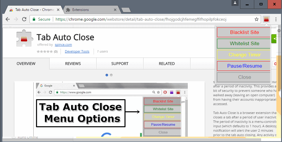 tab auto close