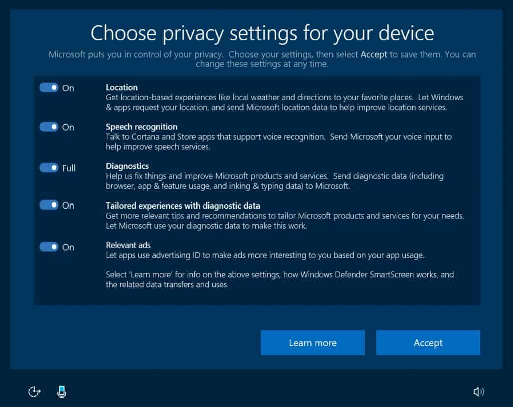 windows 10 creators update privacy