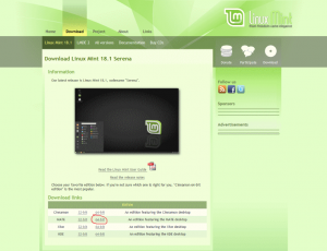Linux Mint Download Page