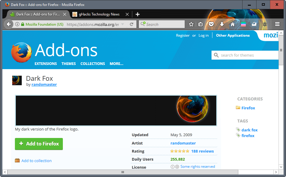 firefox lightweight theme